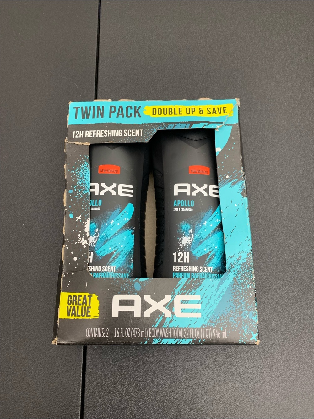 AXE Apollo Twin Pack Body Wash – Black & Teal